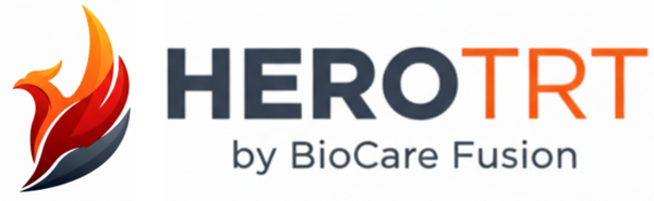 HERO TRT logo by BioCare Fusion on a white background